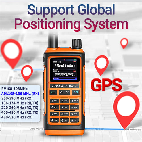 2Pcs Green Baofeng UV-17 Pro GPS Handheld Walkie Talkie Six Bands Wireless Copy Frequency Flashlight Type-C Charger Ham Transceiver FM Radio