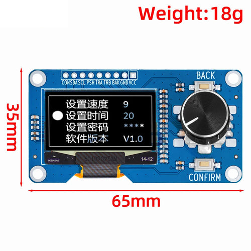 0.96/1.3 inch White Oled Display Screen Combined with EC11 Rotary Encoder Module IIC Interface for Arduinos