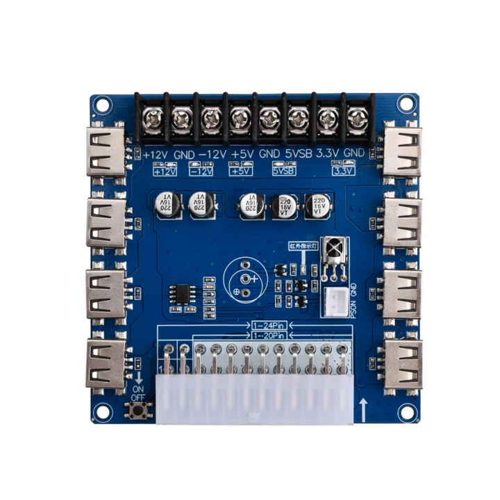 XH-M229 ATX Power Supply USB Charging Desktop Chassis Adapter Board Output Terminals Compatible with 20Pin/24Pin