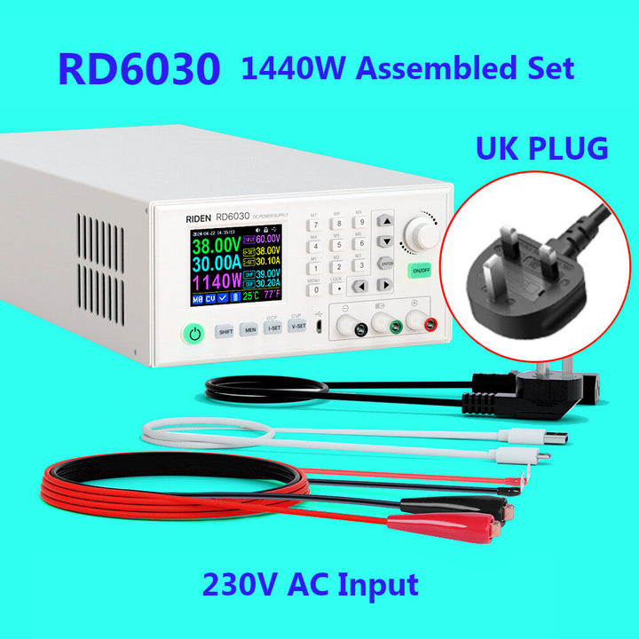 RIDEN RD6030 Assembled Set 60V 30A DC Voltage Step-down Stabilized Lab Power Supply Module Buck Adjustable Converter Battery Charging