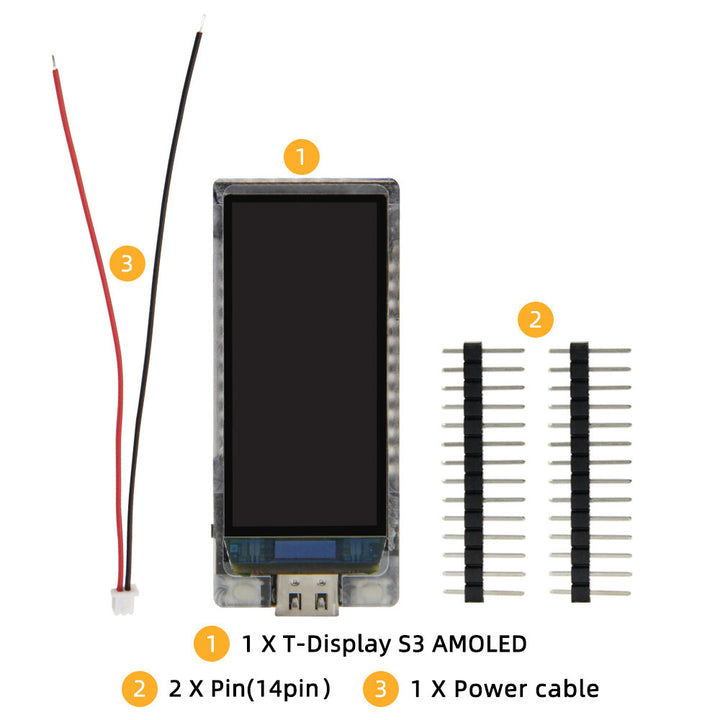 T-Display-S3 AMOLED ESP32-S3 1.91-inch RM67162 Display Development Board WiFi Bluetooth 5.0 Wireless Module