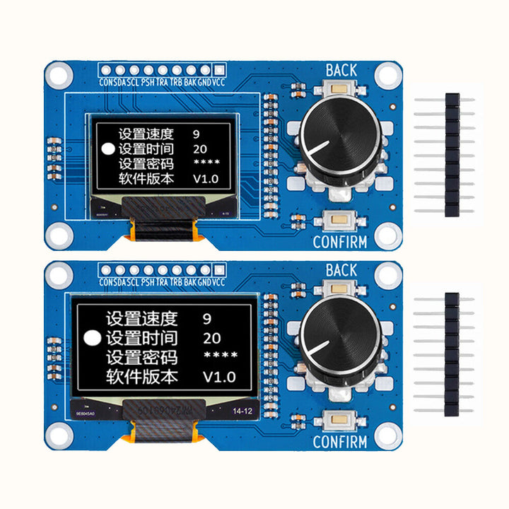 0.96/1.3 inch White Oled Display Screen Combined with EC11 Rotary Encoder Module IIC Interface for Arduinos