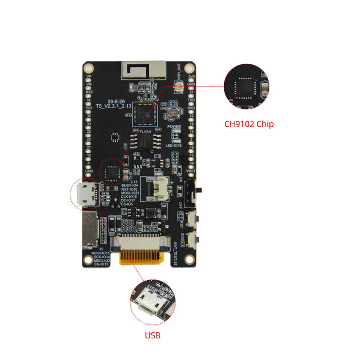 TTGO T5 WiFi Wireless Module bluetooth Base ESP-32 ESP32 2.13 e-Paper Display Development Board