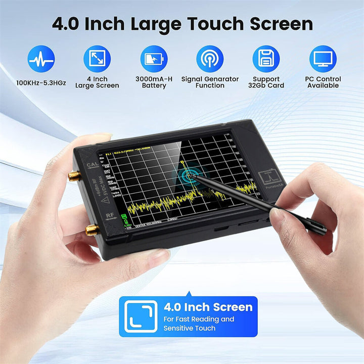 Ultra SA Portable Spectrum Analyzer LNA Tester with 32GB 4-inch Touchscreen 100kHz~5.3GHz