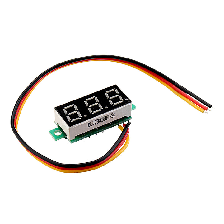 3pcs 0.28 Inch Three-wire 0-100V Digital Red Display DC Voltmeter Adjustable Voltage Meter