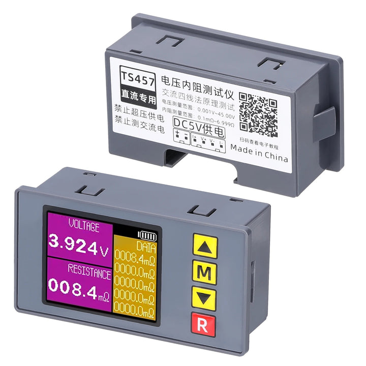 TS457 DC5V Voltage Internal Resistance Tester Detector Voltage Meter Measurement Data Adjustable Time Brightness