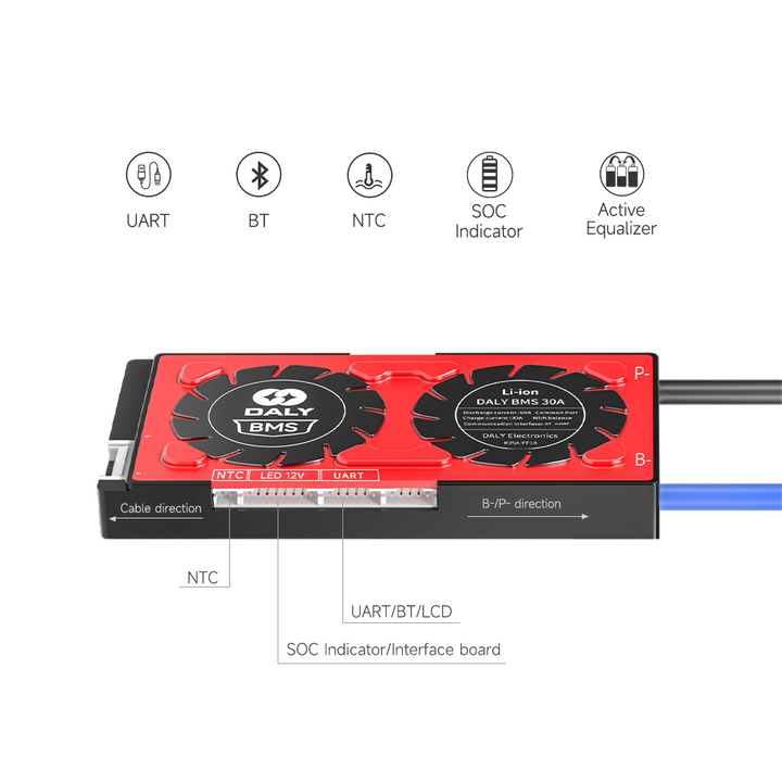 7 Strings 24V 7S Ternary Iron Lithium Battery Protection Board Li-ion 4.2V BMS with Bluetooth Communication 30A-250A