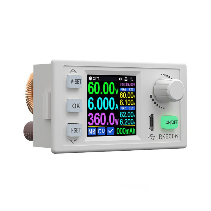 RK6006/RK6006-BT 60V 6A 4 Digit Communication 360W Adjustable Digital DC to DC Step Down Voltage Bench Power Supply Buck Converter