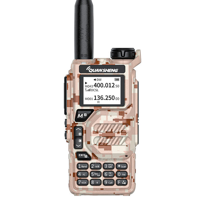 Quansheng UV-K5 5W Walkie Talkie Desert Camouflage UHF VHF FM DTMF Scrambler Ham 1600mAh Wireless Frequency Copy 200 Channels Two-way Radio with LED Flashlight