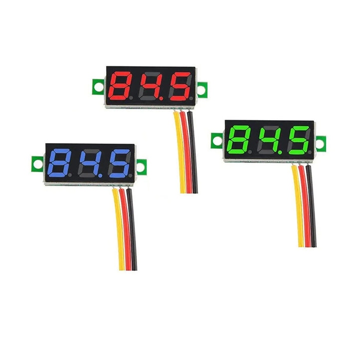 4pcs Digital Mini Digital Voltmeter 0.28Inch Three-Line 0-100V Digital Voltmeter Gauge Tester LED Display Panel Voltmeter