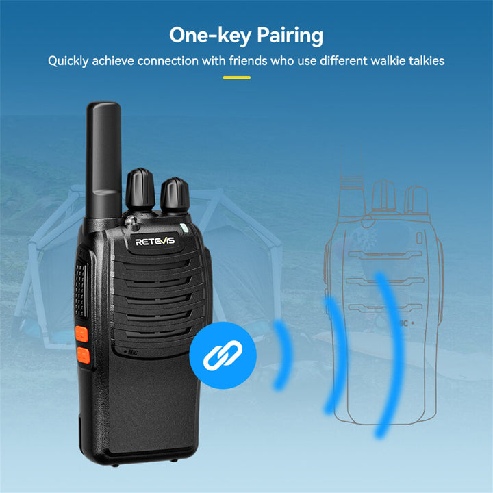 Retevis H777 Walkie Talkie Business Two-Way Radio 16 Channels Long Range Portable Hands Free Rechargeable 1000mAh Battery VOXs LED Flashlight