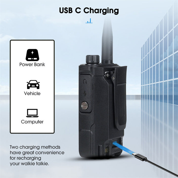 Retevis RA89 10W Walkie Talkie UV Dual Band Intelligent Noise Reduction IP68 Waterproof Long Range Two Way Radio Portable USB-C Charge Transceiver EU Plug