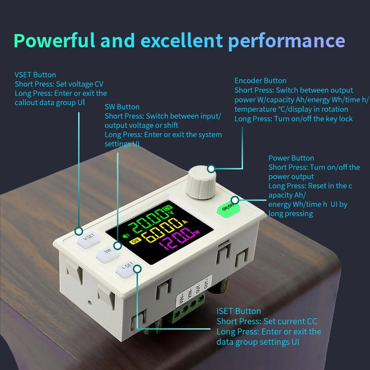 SK120X Boost Buck CNC DC Adjustable Voltage Regulated Power Supply Step-up Step-down Constant Voltage Current Solar Charging Module