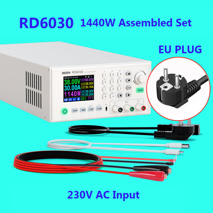 RIDEN RD6030 Assembled Set 60V 30A DC Voltage Step-down Stabilized Lab Power Supply Module Buck Adjustable Converter Battery Charging