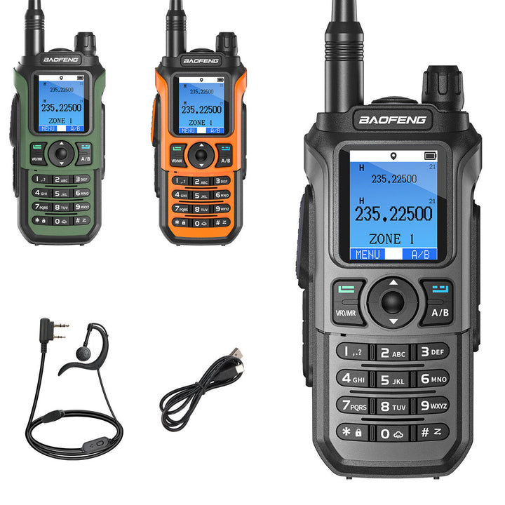 Baofeng UV-21 Pro Two-Way Radio Handheld Walkie Talkie GPS Positioning 5KM Range 999 Channels Outdoor Hiking Communication Come with Earphone Type-C Fast Charging