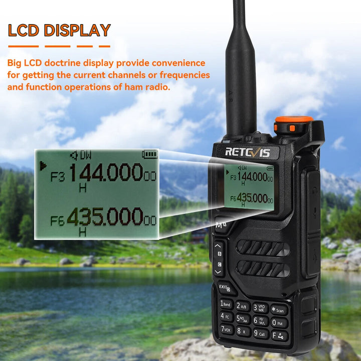 Retevis RA79 5W UV Dual Band Walkie Talkie AM FM Airband Frequency Receiving Multi-Band Receiving USB-C Charging Ham Portable Handheld Two Way Radio