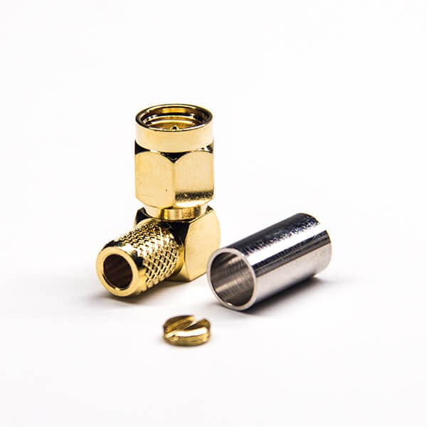HF-Koaxialstecker Standard-SMA-Stecker rechtwinklig Crimp für Kabel RG6
