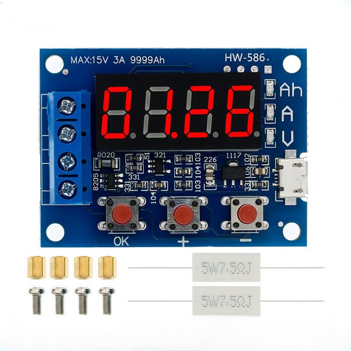 ZB2L3 Battery Tester LED Digital Display 18650 Lithium Battery Power Supply Test Resistance Lead-acid Capacity Discharge Meter Accurate Measurement