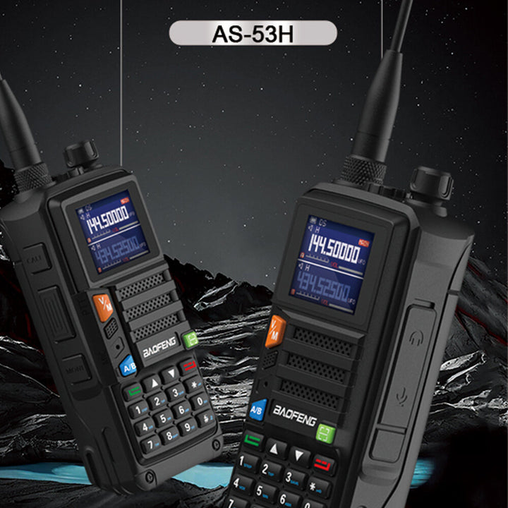 BAOFENG AS-53H High-Power Walkie Talkie Long Range 999 Channels UHF/VHF Two-Way Radio with FM Radio Type-C Charging Outdoor Communication Device EU Plug