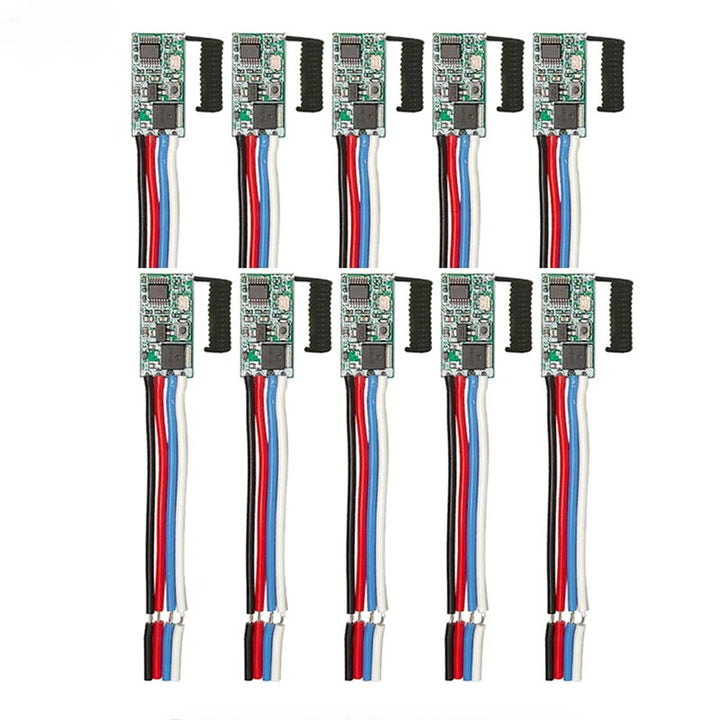 5pcs/10pcs 433.92Mhz Universal Wireless DC 3.6V-24V Remote Control Switch 1CH RF Relay Receiver LED Light Controller DIY Kit