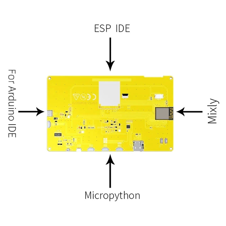 ESP32-S3 for Arduino LVGL 7 Inch 800*480 Smart Display RGB LCD TFT Module HMI 8M PSRAM 16M Flash WiFi & Bluetooth