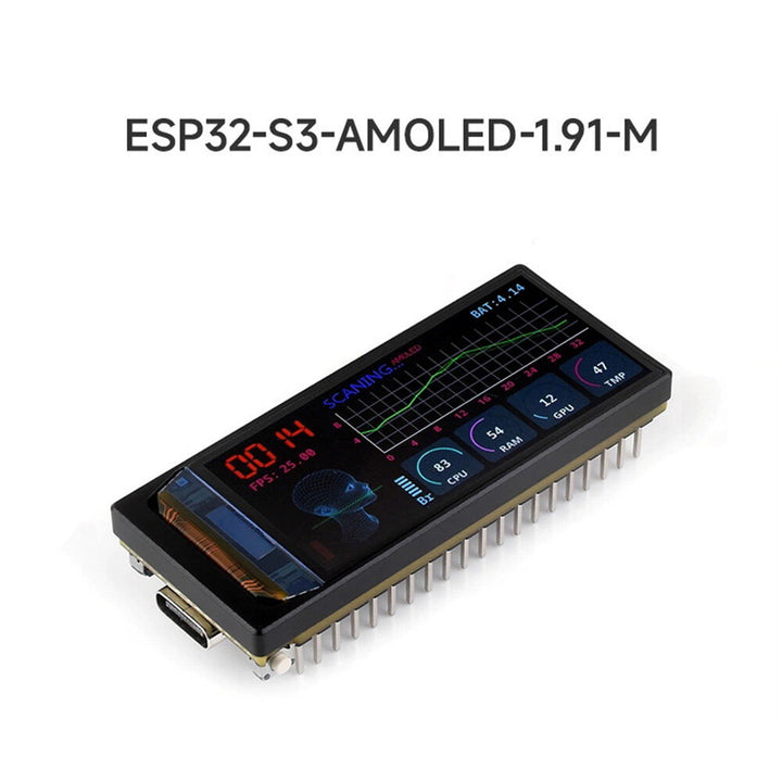 ESP32-S3 1.91inch AMOLED Display Development Board 240×536 32-bit LX7 Dual-core Processor Accelerometer Gyroscope Sensor