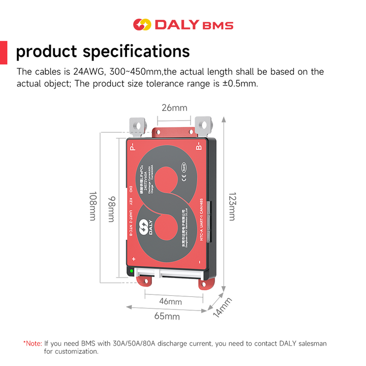 Daly BMS Smart Board Ternary Lithium Battery Protection Board with Balance+Bluetooth+RS485+CAN K-type 3~24 series with Parallel Module