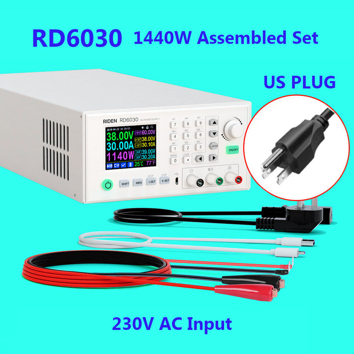 RIDEN RD6030 Assembled Set 60V 30A DC Voltage Step-down Stabilized Lab Power Supply Module Buck Adjustable Converter Battery Charging