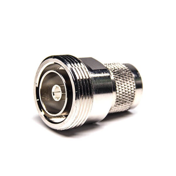 RF Adapter Metal Straight DIN7/16 Plug to N Jack Free Hanging 50  Ohm