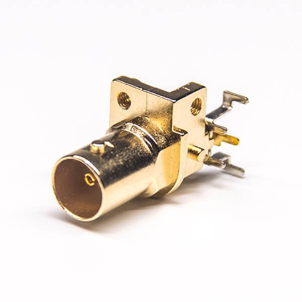 BNC Female Connector PCB Mount Angled DIP Type