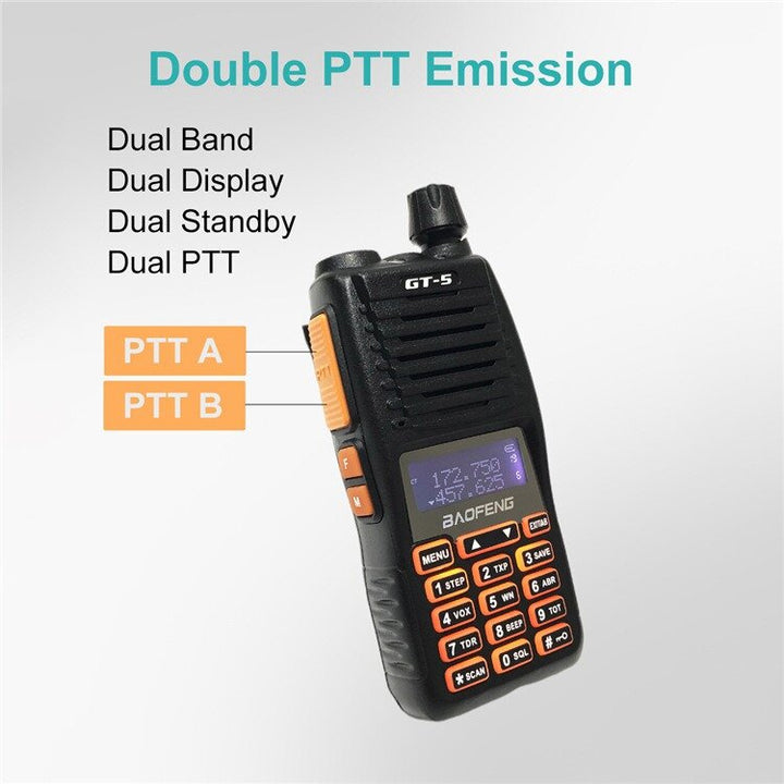 BAOFENG GT-5 10W High Power Profesional Walkie Talkie Long Range Dual Band CB Ham UV82 Two Way Radio Comunicador Transceive