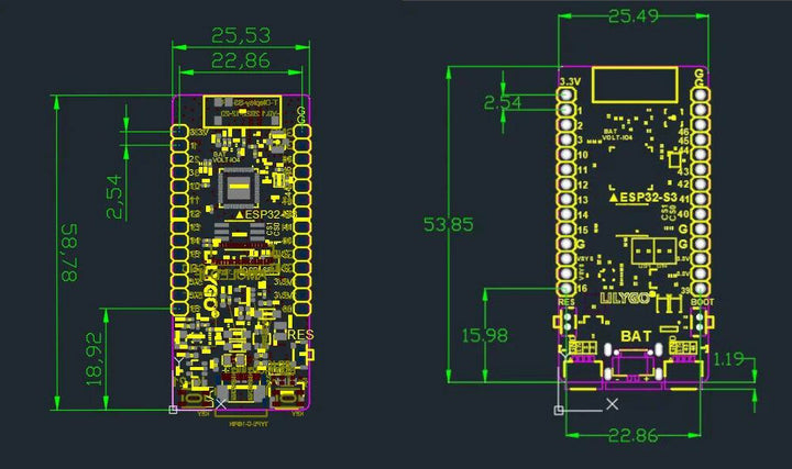 T-Display-S3 AMOLED ESP32-S3 1.91-inch RM67162 Display Development Board WiFi Bluetooth 5.0 Wireless Module