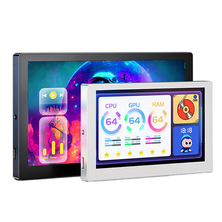 5inch/7inch IPS USB Secondary Screen 800×480/1024×600 Type-C LCD Computer Hardware Monitor Music Spectrum Analysis Display No AIDA64