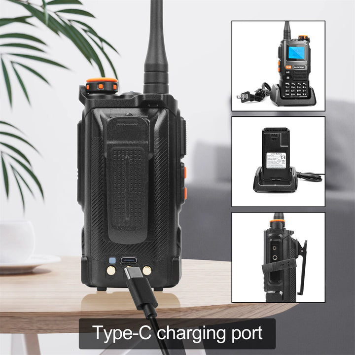 Baofeng UV-K61 Two-Way Radio Long Range Handheld Walkie Talkie 999 Channels Type-C Fast Charging High Power FM AM Bands Wireless Copy Frequency Backlight Blue Non-changeable Backlight