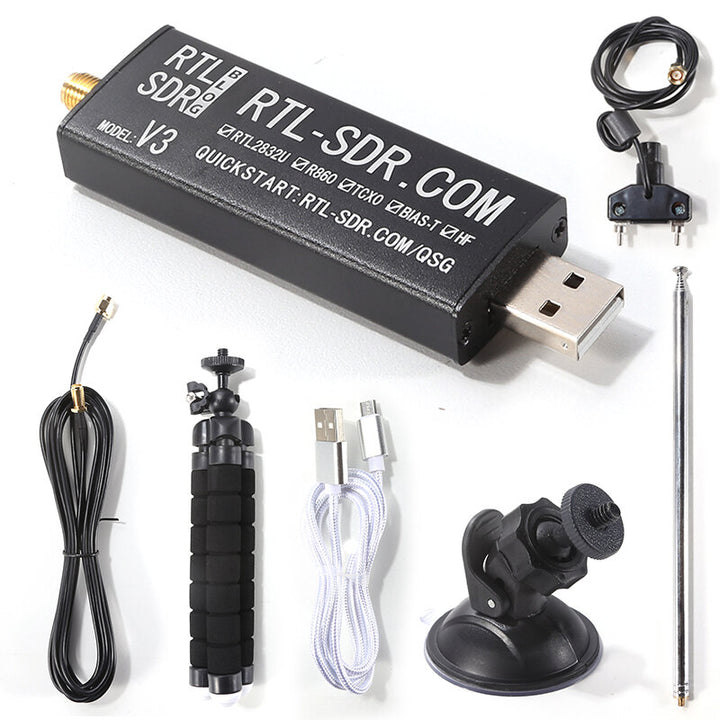 RTL-SDR Blog RTL SDR V3 R820T2 RTL2832U 1PPM TCXO SMA RTLSDR Software Defined Radio with Multipurpose Dipole Antenna