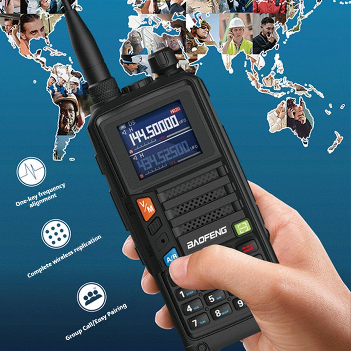 BAOFENG AS-53H High-Power Walkie Talkie Long Range 999 Channels UHF/VHF Two-Way Radio with FM Radio Type-C Charging Outdoor Communication Device EU Plug