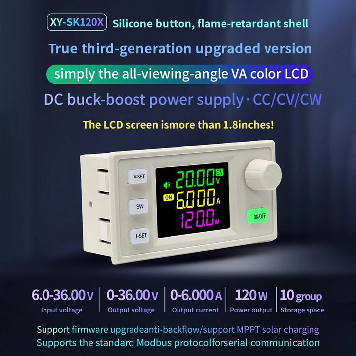 SK120X Boost Buck CNC DC Adjustable Voltage Regulated Power Supply Step-up Step-down Constant Voltage Current Solar Charging Module