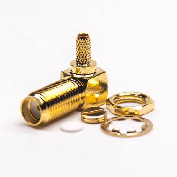 HF-Koaxialstecker Standard-SMA-Buchse rechtwinklig Crimp für Kabel