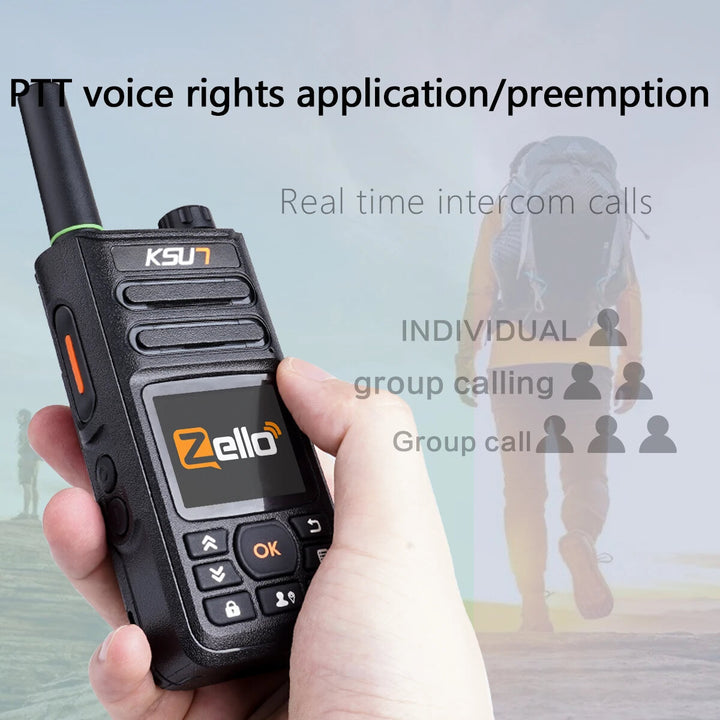 KSUT ZL18 Zello PTT Walkie Talkie 4G Sim WiFi Network Two Way Radio Long Range 100 Miles GPS Professional Walkie Talkie