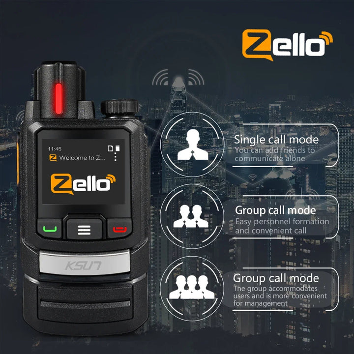 KSUN ZL60 Zello LTE GSM 4G Network PoC GPS PTT Intercom Two Way Radio 1000km Long Range Android WiFi Walkie-Talkie