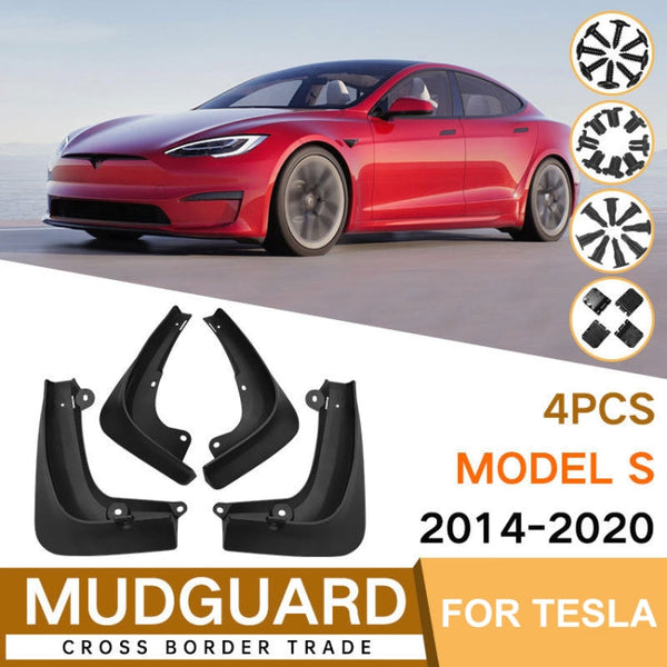 For TESLA MODEL S 2014-2020 4pcs/Set Car Auto Soft Plastic Splash Flaps Fender Guard