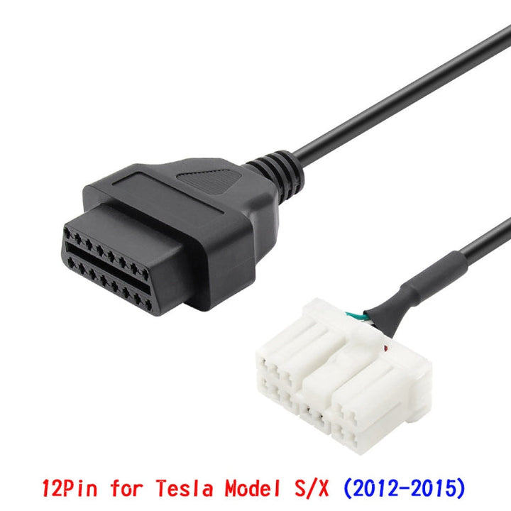 For Tesla Model X / S 2012-2015 OBDII to 12 Pin OBD Adapter Cable