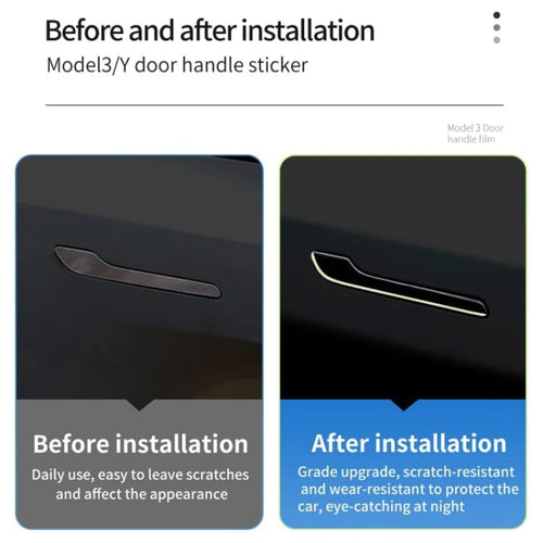 For Tesla Model 3/Y 4pcs / Set Car Door Handle Luminous Decorative Sticker