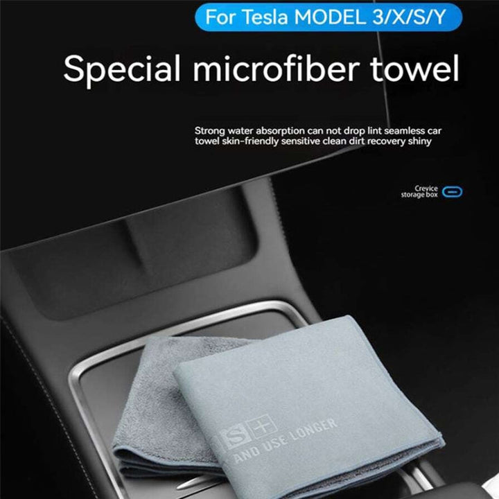 For Tesla General Car Microfiber Towel Cleaning Rag, Style: With LOGO, Size: 30 x 30cm