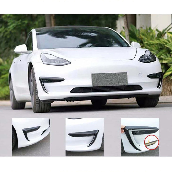 2 PCS Car Lamp Eyebrow Decorative Sticker Fog Lamp Frame for Tesla Model 3