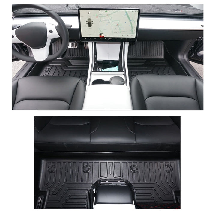 [US Warehouse] 3D TPE All Weather Car Floor Mats Liners for Tesla Model 3 2017-2019