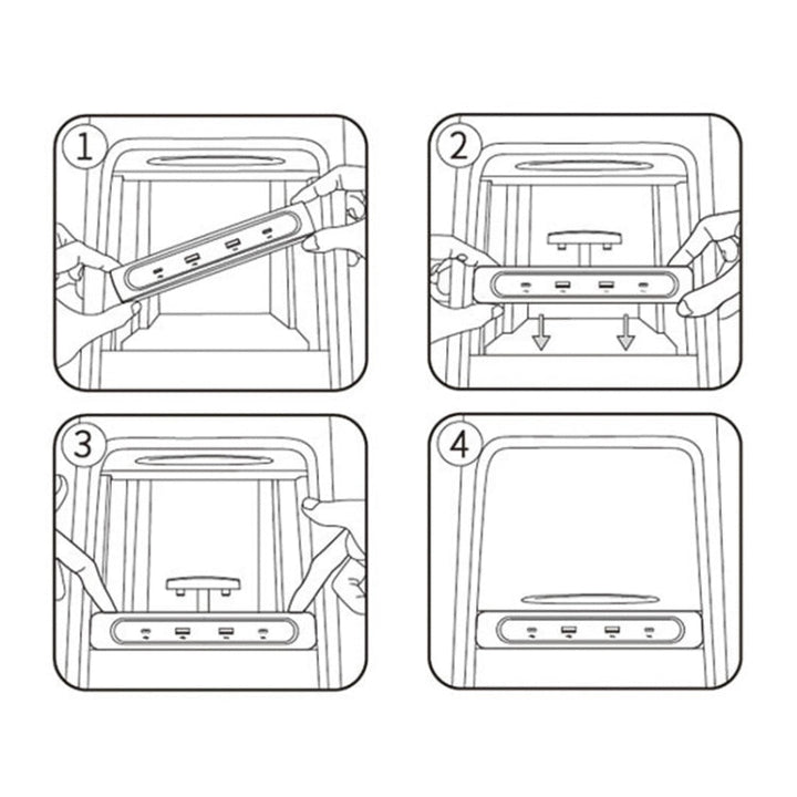 Car 4 in 1 USB HUB Extender Extension Connector Adapter for Tesla Model 3/Y 2021