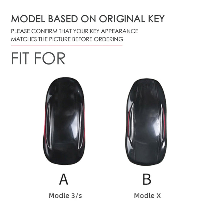 Hallmo Car Female Style Cowhide Leather Key Protective Cover for Tesla Model X, B Type without Bow