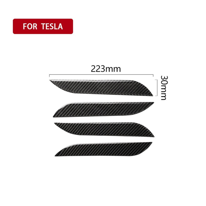 4 PCS Carbon Fiber Car Outside Handle Decorative Sticker for Tesla Model S