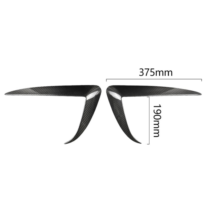 2 PCS Tesla Model 3 Car Carbon Fiber Front Air Knife Decorative Sticker